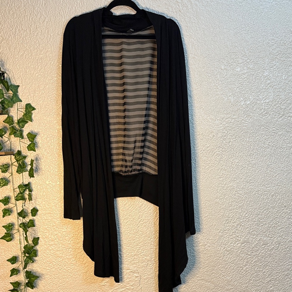 Black Draped Women's Cardigan by Black